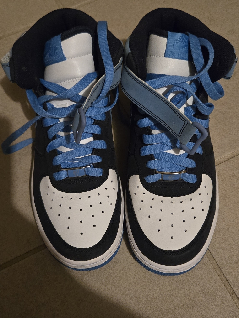 Nike Air Force 1 Mid '07 Obsidian/University Blue-White Youth Shoes - Picture 2 of 8